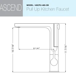 Houzer Ascend Integrated Pull Up Kitchen Faucet Rubbed Bronze, ASCPU-460-OB