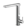 Houzer Ascend Integrated Pull Up Kitchen Faucet with CeraDox Technology Polished Chrome, ASCPU-460-PC