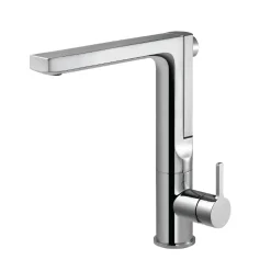 Houzer Ascend Integrated Pull Up Kitchen Faucet with CeraDox Technology Polished Chrome, ASCPU-460-PC