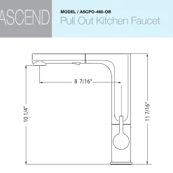 Houzer Ascend Pull Out Kitchen Faucet Oil Rubbed Bronze, ASCPO-460-OB