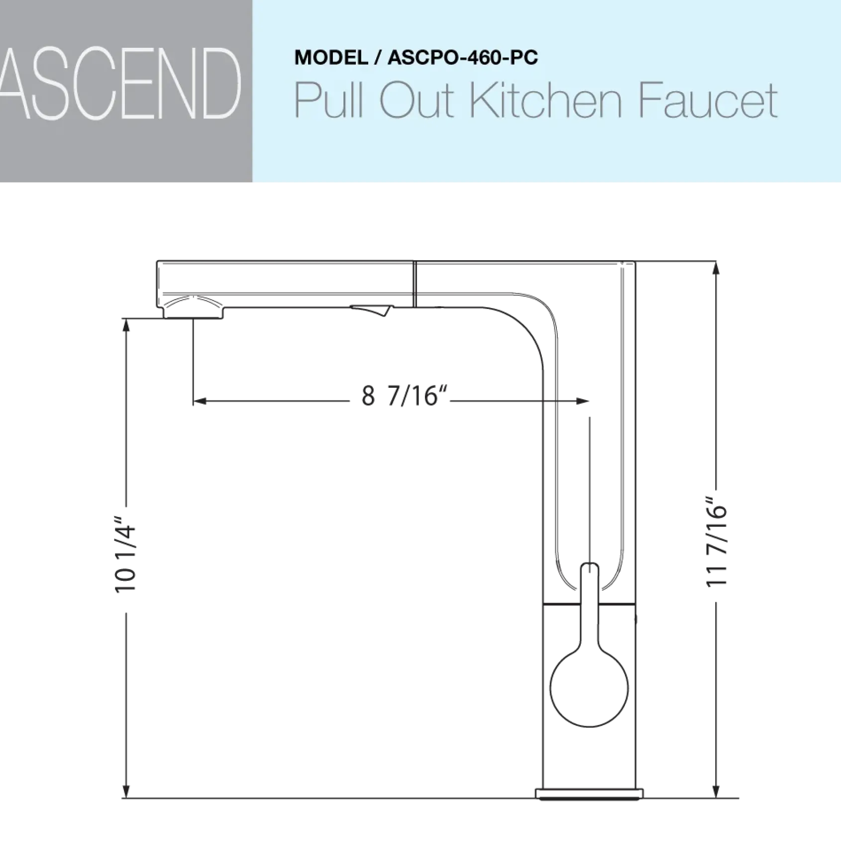 Houzer Ascend Pull Out Kitchen Faucet with CeraDox Technology Polished Chrome, ASCPO-460-PC