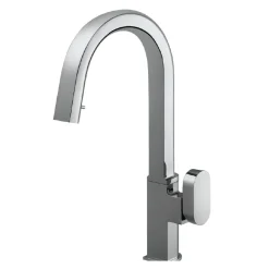 Houzer Azura Hidden Pull Down Kitchen Faucet with CeraDox Technology Polished Chrome, AZUPD-968-PC