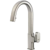 Houzer Azura Hidden Pull Down Kitchen Faucet Brushed Nickel, AZUPD-968-BN