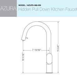 Houzer Azura Hidden Pull Down Kitchen Faucet Brushed Nickel, AZUPD-968-BN