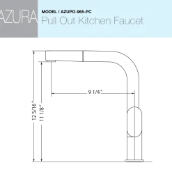Houzer Azura Pull Out Kitchen Faucet with CeraDox Technology Polished Chrome, AZUPO-965-PC
