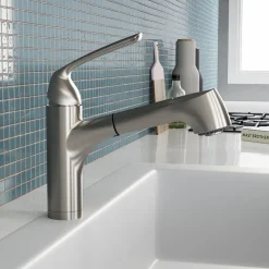 Houzer Calia Pull Out Kitchen Faucet Brushed Nickel, CALPO-561-BN