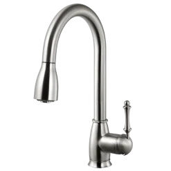 Houzer Camden Pull Down Kitchen Faucet Brushed Nickel, CAMPD-368-BN