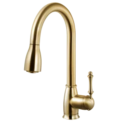 Houzer Camden Pull Down Kitchen Faucet Brushed Brass, CAMPD-368-BB