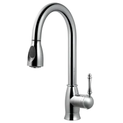 Houzer Camden Pull Down Kitchen Faucet with CeraDox Technology Polished Chrome, CAMPD-368-PC