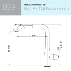 Houzer Cora Pull Out Kitchen Faucet Oil Rubbed Bronze, CORPO-554-OB