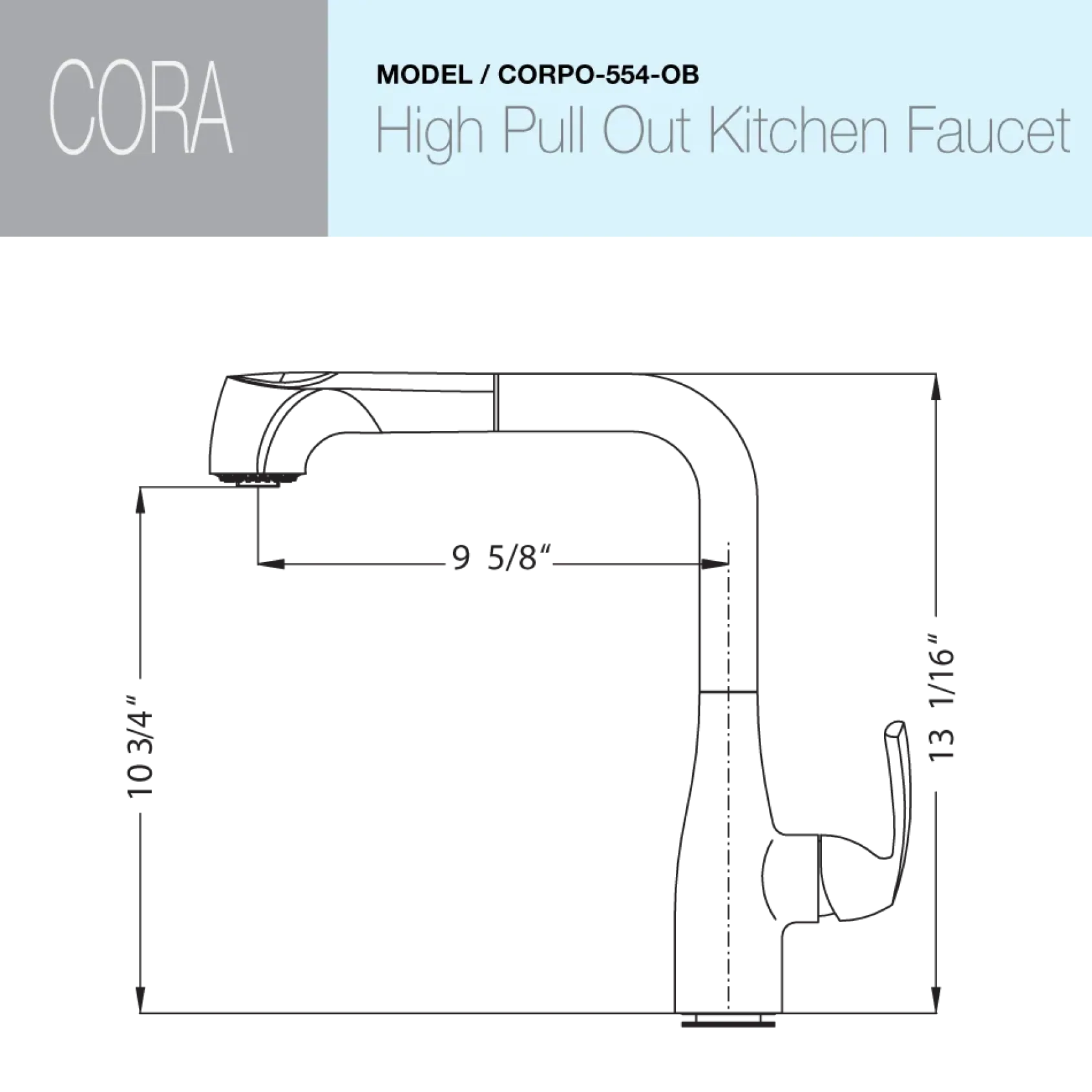 Houzer Cora Pull Out Kitchen Faucet Oil Rubbed Bronze, CORPO-554-OB