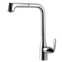 Houzer Cora Pull Out Kitchen Faucet with CeraDox Technology Polished Chrome, CORPO-554-PC