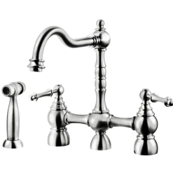 Houzer Lexington Bridge Kitchen Faucet with Sidespray Polished Chrome, LEXBS-956-PC