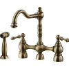 Houzer Lexington Bridge Kitchen Faucet with Sidespray Antique Brass, LEXBS-956-AB