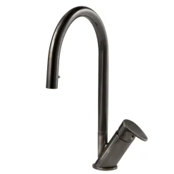 Houzer Oni 1.75 GPM Lever Brass Kitchen Faucet, Pull Down, Pewter, ONIPD-169-PW