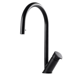 Houzer Oni 1.75 GPM Lever Brass Kitchen Faucet, Pull Down, Matte Black, ONIPD-169-MB