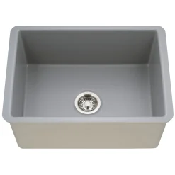 Houzer Platus 18" Undermount Fireclay Kitchen Sink, Gray, PTU-2800 GR