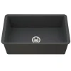 Houzer Platus 18" Undermount Fireclay Kitchen Sink, Black, PTU-3600 BL