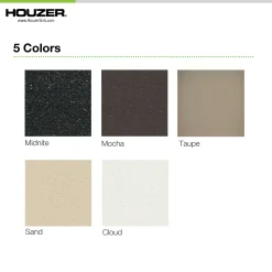 Houzer Quartztone 33 inch Cloud Granite Composite Drop-in Topmount 50/50 Double Bowl Kitchen Sink - M-300 CLOUD