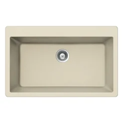 Houzer Quartztone 33 inch Linen Granite Composite Topmount Single Bowl Kitchen Sink, V-100 LINEN