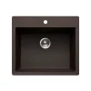 Houzer Quartztone 25 inch Mocha Granite Composite Drop-in Topmount Single Bowl Kitchen Sink - G-300 MOCHA