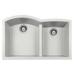 Houzer Quartztone 33 inch Thunder Undermount 60/40 Double Bowl Granite Kitchen Sink - P-175U Thunder