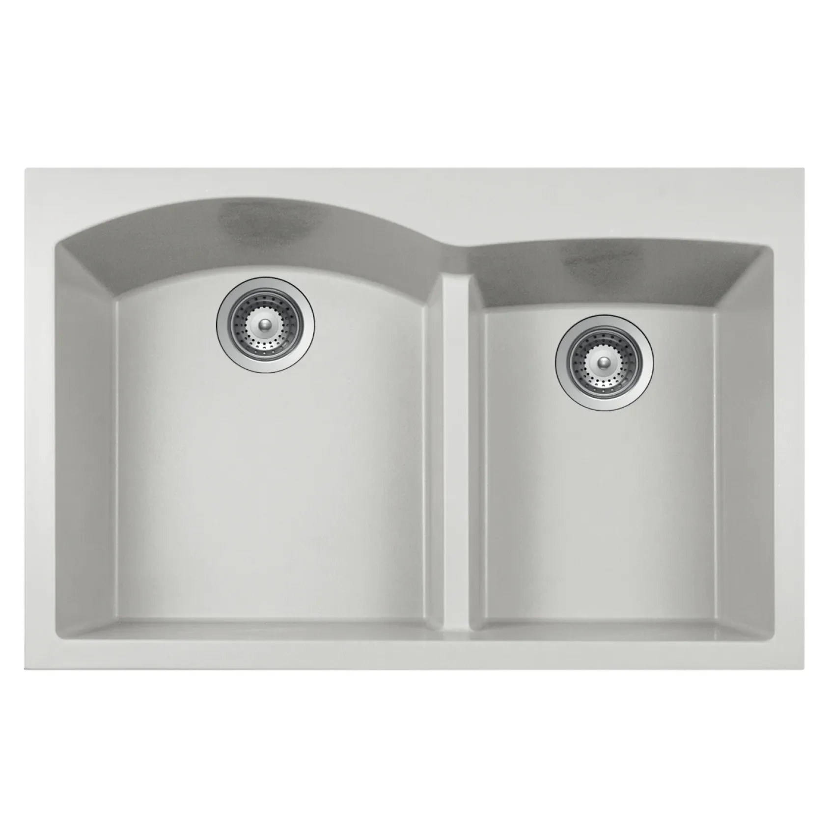 Houzer Quartztone 33 inch Thunder Drop-in Topmount 60/40 Double Bowl Granite Kitchen Sink - Granite Composite, P-175 THUNDER