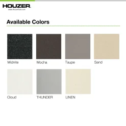 Houzer Quartztone 33" Linen Granite Composite Drop-in Topmount 50/50 Double Bowl Kitchen Sink - M-200 LINEN