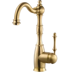 Houzer Regal Solid Brass Bar Faucet Brushed Brass, REGBA-160-BB