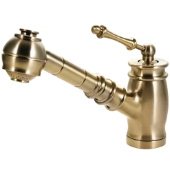 Houzer Scepter Pull Out Solid Brass Kitchen Faucet Brushed Brass, SCEPO-263-BB