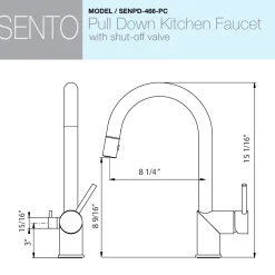 Houzer Sentinel Pull Down Kitchen Faucet with Hot Water Safety Switch Polished Chrome, SENPD-466-PC