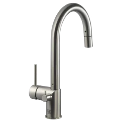 Houzer Sentinel Pull Down Kitchen Faucet Hot Water Safety Brushed Nickel, SENPD-466-BN