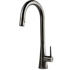 Houzer Soma 1.75 GPM Lever Brass Kitchen Faucet, Pull Down, Pewter, SOMPD-669-PW