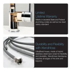 Houzer Soma 1.75 GPM Lever Brass Kitchen Faucet, Pull Down, Matte Black, SOMPD-669-MB
