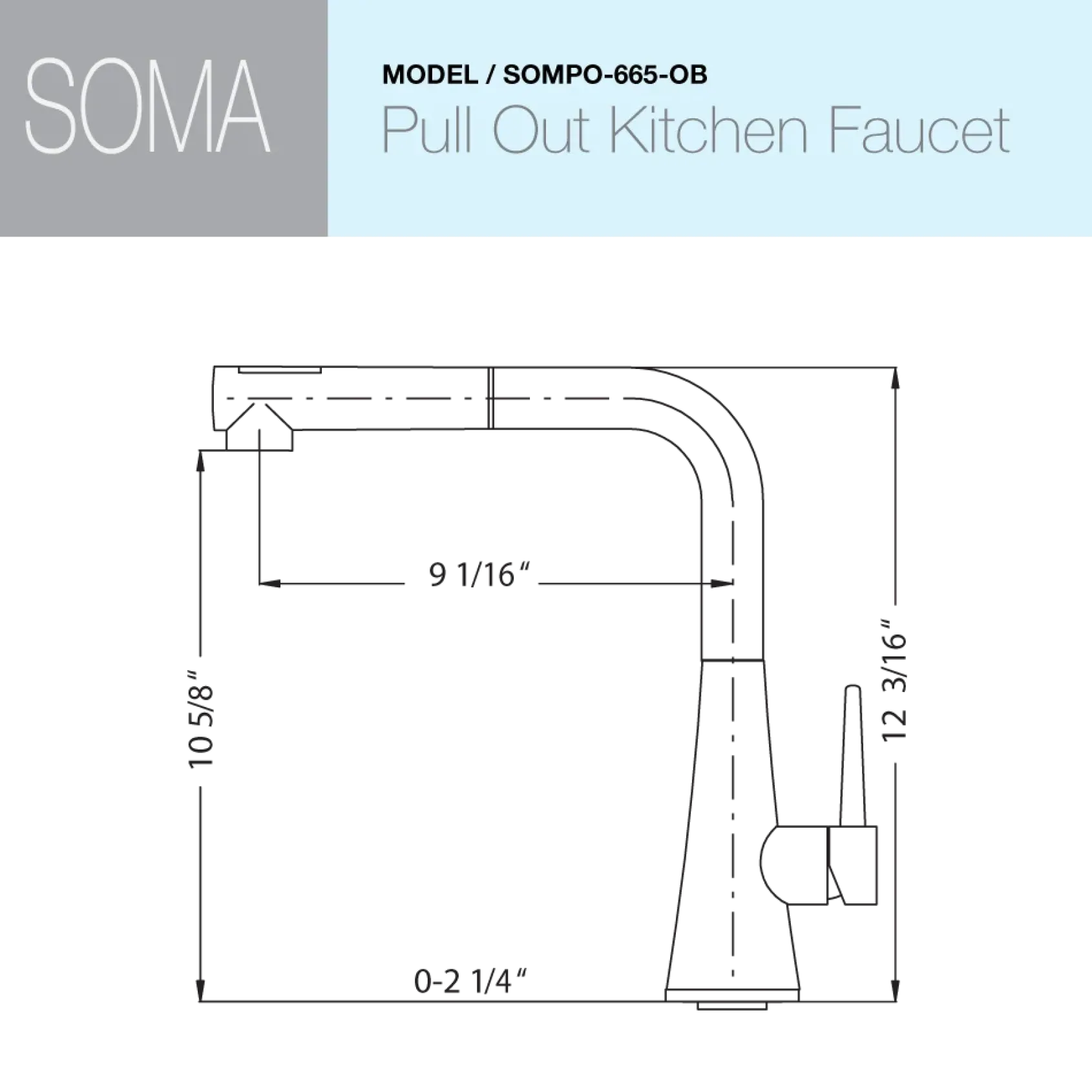 Houzer Soma Pull Out Kitchen Faucet Oil Rubbed Bronze, SOMPO-665-OB