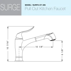 Houzer Surge Pull Out Kitchen Faucet Brushed Nickel, SURPO-571-BN