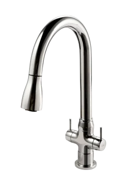 Houzer Trinity 1.75 GPM Dual Handle pull Down Kitchen Faucet - Brass, Polished Chrome, TRNPD-3000-PC