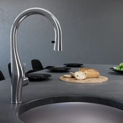Houzer Vision Hidden Pull Down Kitchen Faucet Brushed Brass, VISPD-869-BB