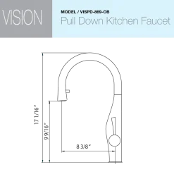 Houzer Vision Hidden Pull Down Kitchen Faucet Rubbed Bronze, VISPD-869-OB