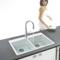 Houzer Vision Hidden Pull Down Kitchen Faucet with CeraDox Technology Polished Chrome, VISPD-869-PC