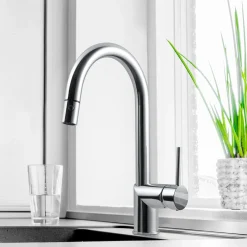 Houzer Vitale Pull Down Kitchen Faucet Brushed Nickel, VITPD-668-BN
