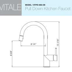 Houzer Vitale Pull Down Kitchen Faucet Oil Rubbed Bronze, VITPD-668-OB