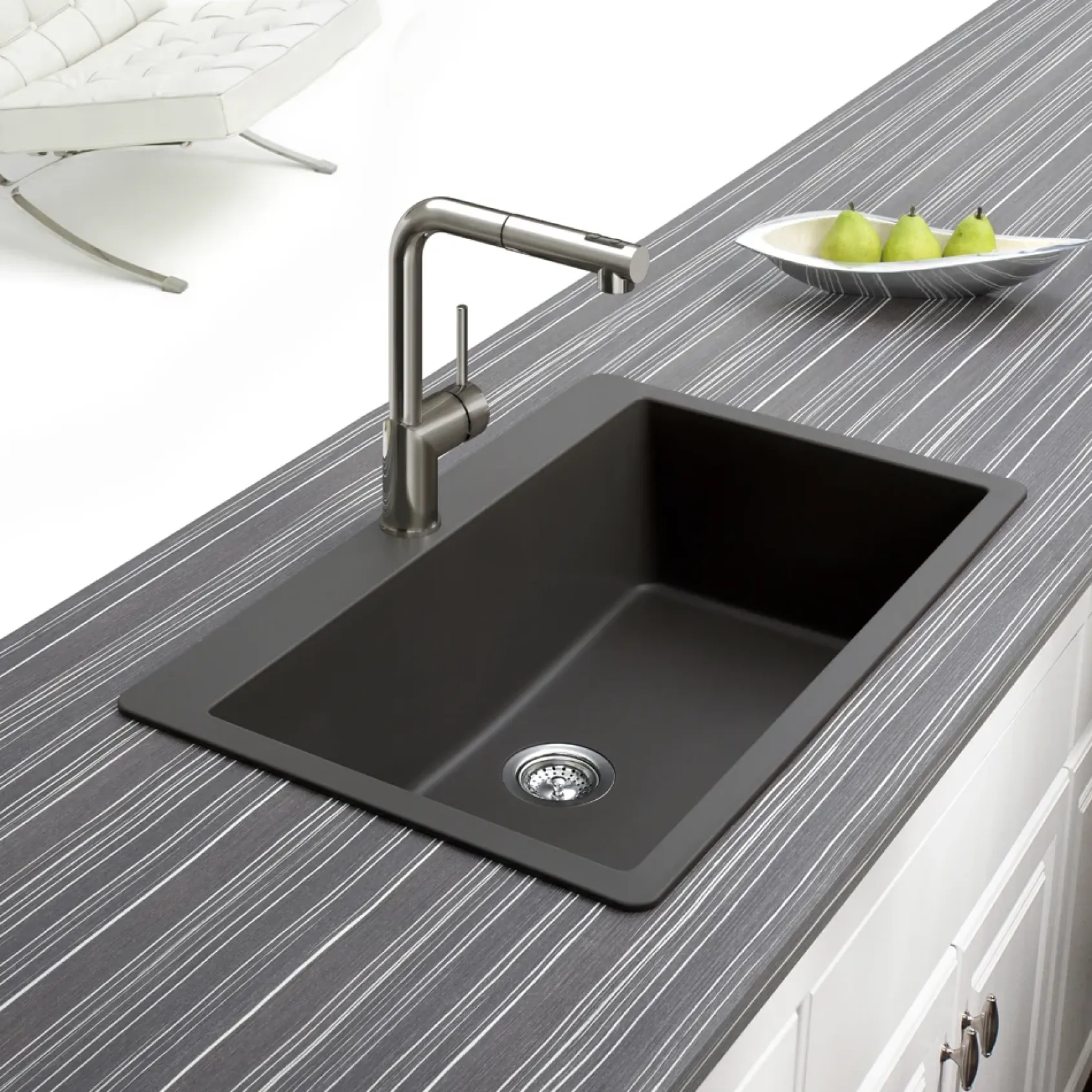 Houzer Vitale Pull Out Kitchen Faucet Brushed Nickel, VITPO-664-BN