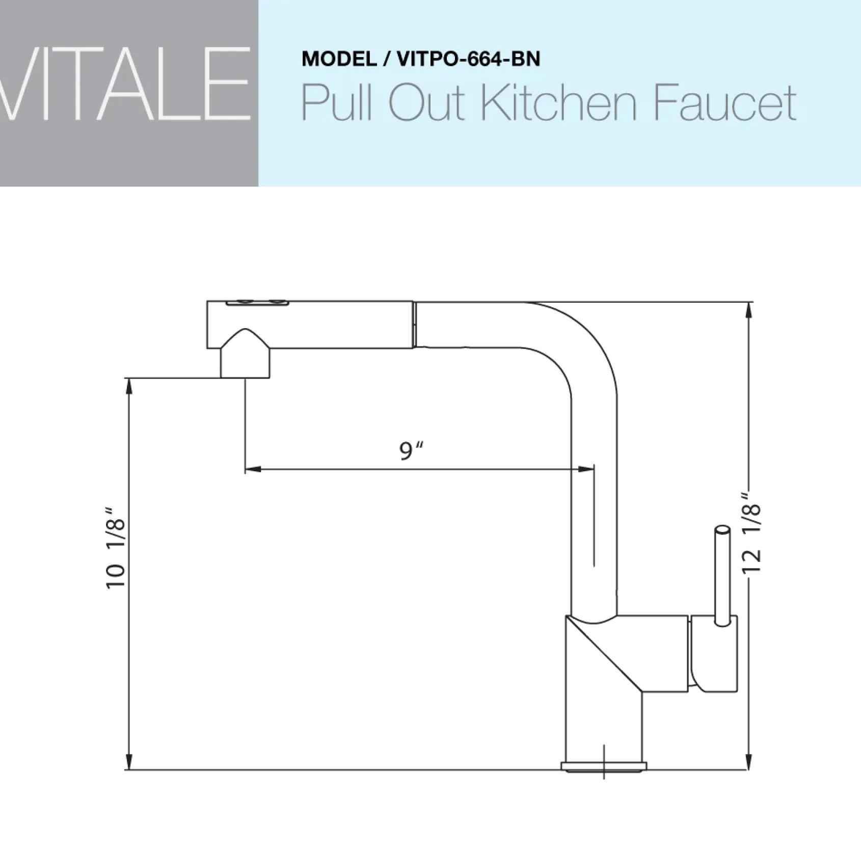 Houzer Vitale Pull Out Kitchen Faucet Brushed Nickel, VITPO-664-BN