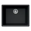 Houzer 24" Composite Granite Undermount Single Bowl Kitchen Sink, Black, G-100U MIDNITE