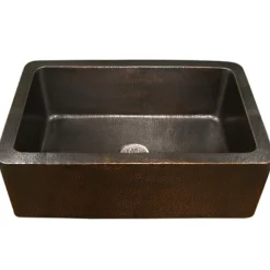 Houzer 32" Copper Single Bowl Farmhouse Apron Front Kitchen Sink, HW-COP11