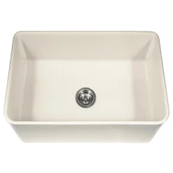 Houzer 30" Fireclay Farmhouse Apron Front Single Bowl Kitchen Sink, Biscuit, PTS-4100 BQ