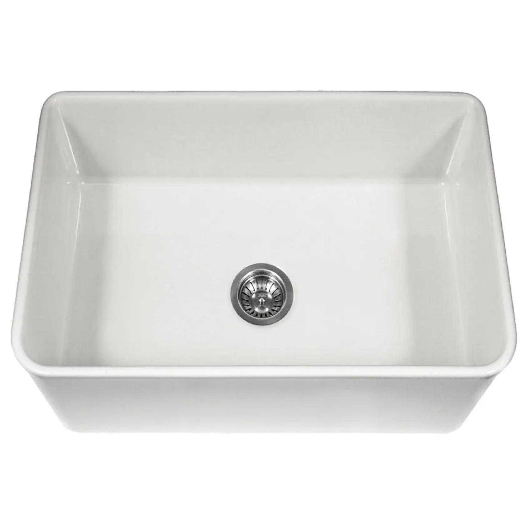 Houzer 30" Fireclay Farmhouse Apron Front Single Bowl Kitchen Sink, White, PTS-4100 WH