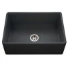 Houzer 30" Fireclay Single Bowl Farmhouse Kitchen Sink, Black, Platus Series, PTS-4100 BL