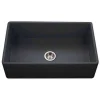 Houzer 33" Fireclay Single Bowl Farmhouse Kitchen Sink, Black, Platus Series, PTG-4300 BL